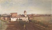 Jean Baptiste Camille  Corot The Church of Trinita dei Monti Seen from the Villa Medici (mk05) Germany oil painting reproduction